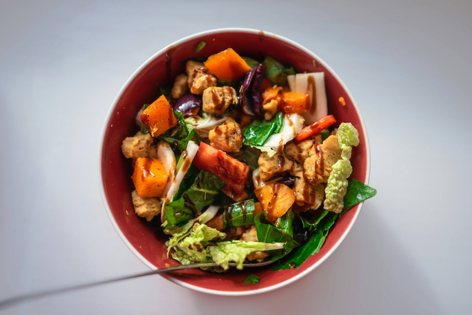 A colorful protein and vegetable bowl